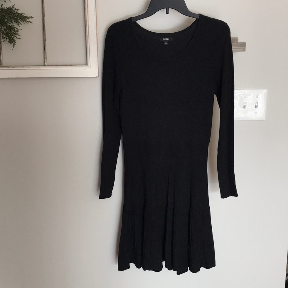 Apt 9 Knit Tiered Sweater Dress- Black